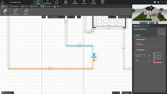 Cedreo UI shot landscape dimensions
